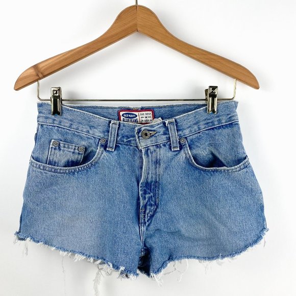 Jean Shorts Denim High Rise Button Down Shorts - Picture 1 of 5